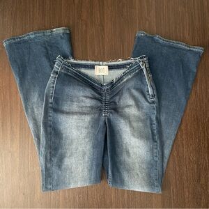 Urban Outfitters ruched flare jeans